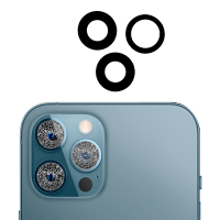 กระจกเลนส์กล้องหลัง - iPhone 12 Pro Max (สีดำ)